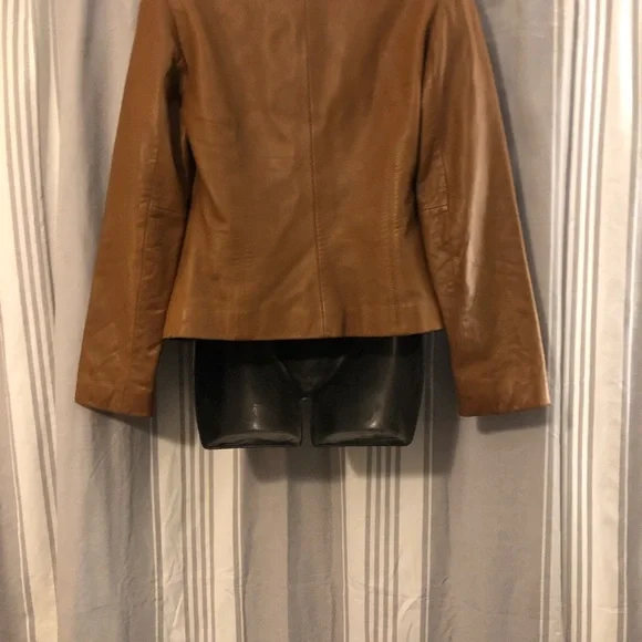 Ann Taylor womens Carmel real leather jacket - Picture 3 of 6